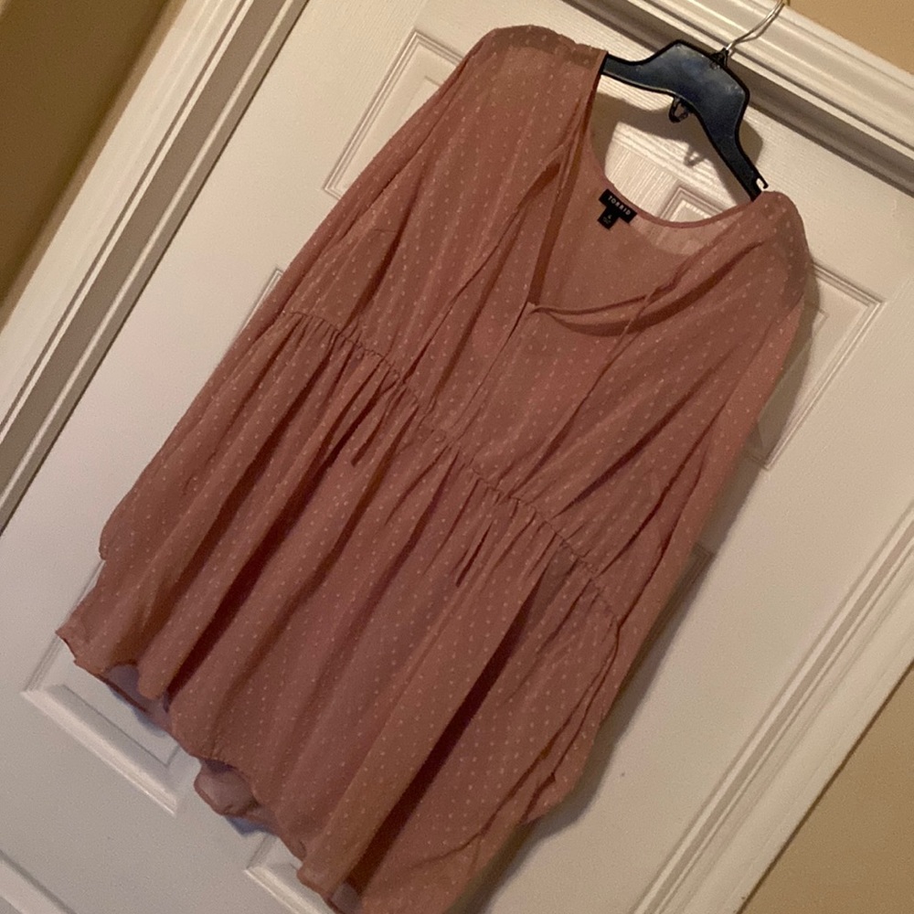 Mauve tunic with polka dots detailing